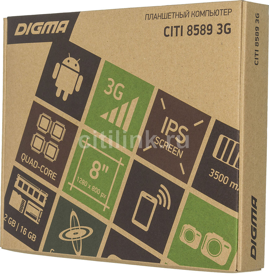 Купить Планшет DIGMA CITI 8589 3G, 2GB, 16GB черный в интернет